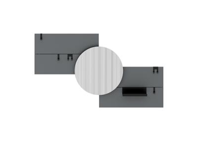 Вешалка Ellipsefurniture Вешалка Stripe M горизонтальная с зеркалом D 60 см (серый) арт. ST01570200540