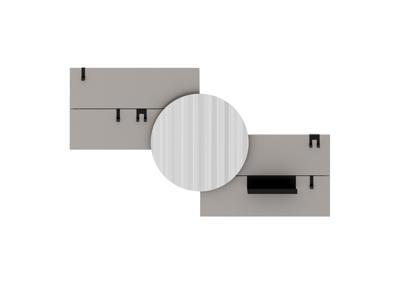Вешалка Ellipsefurniture Вешалка Stripe M горизонтальная с зеркалом D 60 см (серо-бежевый) арт. ST01570210040
