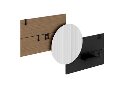 Вешалка Ellipsefurniture Вешалка Stripe M горизонтальная с зеркалом D 60 см (натуральный дуб, черный) арт. ST01577512940