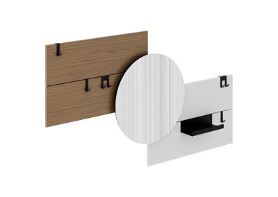 Вешалка Ellipsefurniture Вешалка Stripe M горизонтальная с зеркалом D 60 см (натуральный дуб, дымка) арт. ST01577514740