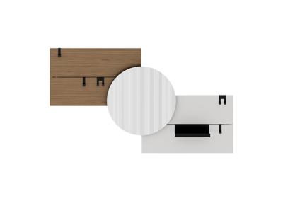 Вешалка Ellipsefurniture Вешалка Stripe M горизонтальная с зеркалом D 60 см (натуральный дуб, дымка) арт. ST01577514740