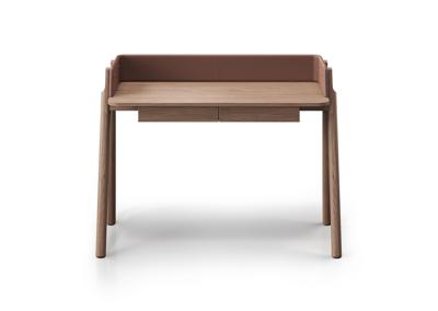 Стол письменный Ellipsefurniture Консоль Basic 120*45 см (натуральный дуб, кирпичный экокожа) арт. BS01581514302
