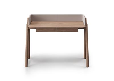 Стол письменный Ellipsefurniture Консоль Basic 120*45 см (натуральный дуб, бежевый экокожа) арт. BS01581503802