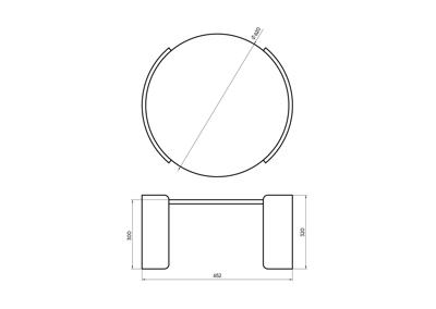 Мебель Ellipsefurniture Столик Lagom Stone D 65 см высота 32 см (камень OV2, черный) арт. LG01616810214