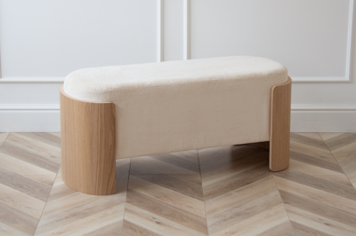 Банкетка Ellipsefurniture Банкетка Lagom 100 см (молочный, натуральный дуб) арт. LG010305500201