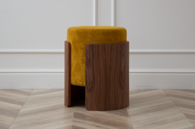 Пуф Ellipsefurniture Пуф Lagom (горчичный, орех) арт. LG010314590301