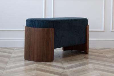 Банкетка Ellipsefurniture Банкетка Lagom 100 см (синий, орех) арт. LG010316500301
