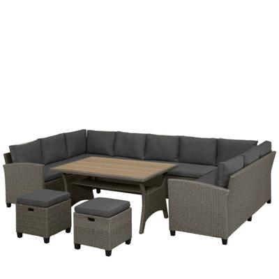 Обеденная группа Афина Комплект плетеной мебели AFM-370A Dark Grey арт. AFM-370A  Dark Grey