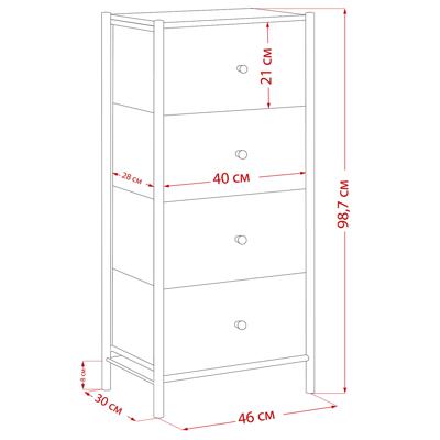 Комод Мебель Импэкс Комод Leset Хайди 4 ящика арт. 2500000224331