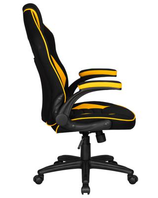 Кресло DOBRIN Кресло игровое DOBRIN RICK, черно-желтая ткань арт. LMR-132B_P_TT-black-yellow