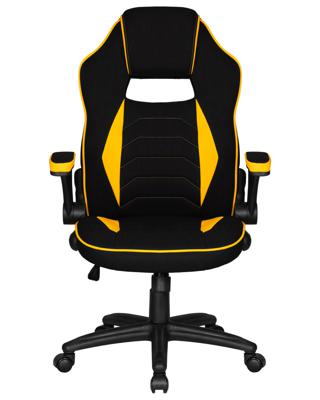 Кресло DOBRIN Кресло игровое DOBRIN RICK, черно-желтая ткань арт. LMR-132B_P_TT-black-yellow