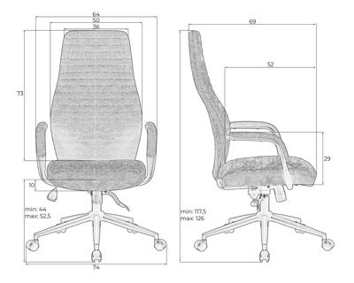 Кресло руководителя DOBRIN Офисное кресло для руководителей DOBRIN LOKI, антрацит (VRH230-01) арт. LMR-134BL_B-M_TT-VRH230-01