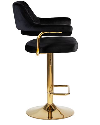 Стул барный DOBRIN Стул барный DOBRIN CHARLY GOLD, черный велюр (MJ9-101) арт. LM-5019_G-M_V-MJ9-101