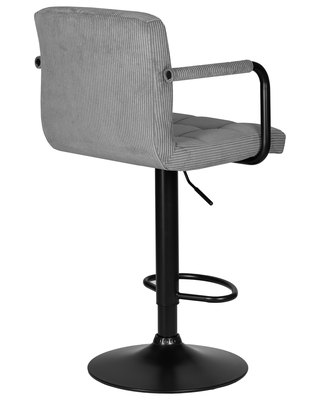 Стул барный DOBRIN Стул барный DOBRIN KRUGER ARM BLACK, серый вельвет (LAR-E2041-25) арт. LM-5011_B-M_VV-LAR-E2041-25