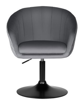 Кресло DOBRIN Кресло дизайнерское DOBRIN EDISON BLACK, серый велюр (1922-19) арт. LM-8600_B-M_V-1922-19