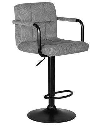 Стул барный DOBRIN Набор 2 шт Стул барный DOBRIN KRUGER ARM BLACK, серый вельвет (LAR-E2041-25) арт. LM-5011-N_B-M_VV-LAR-E2041-25