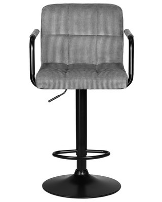 Стул барный DOBRIN Набор 2 шт Стул барный DOBRIN KRUGER ARM BLACK, серый вельвет (LAR-E2041-25) арт. LM-5011-N_B-M_VV-LAR-E2041-25