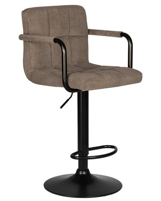 Стул барный DOBRIN Набор 2 шт Стул барный DOBRIN KRUGER ARM BLACK, какао вельвет (LAR-E2041-05) арт. LM-5011-N_B-M_VV-LAR-E2041-05
