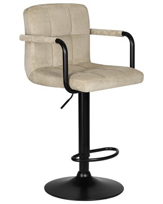 Стул барный DOBRIN Набор 2 шт Стул барный DOBRIN KRUGER ARM BLACK, бежевый вельвет (LAR-E2041-04) арт. LM-5011-N_B-M_VV-LAR-E2041-04