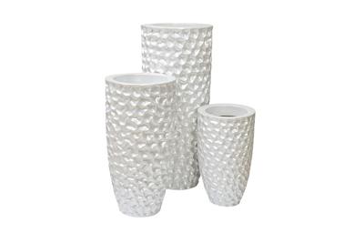 Кашпо Garda Decor ZS-C785-19 Кашпо 32*32*47см цвет жемчужно-белый арт. ZS-C785-19