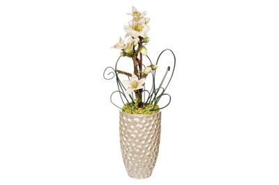 Кашпо Garda Decor ZS-C785-19 Кашпо 32*32*47см цвет жемчужно-белый арт. ZS-C785-19