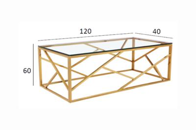 Стол журнальный Garda Decor GY-CT2051214GOLD Стол журнальный прозр.стекло/золото 60*120*40см арт. GY-CT2051214GOLD