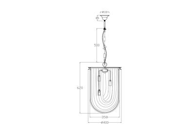 Потолочный светильник Garda Decor 20MD3231-3NI Светильник потолочный d40*61см арт. 20MD3231-3NI