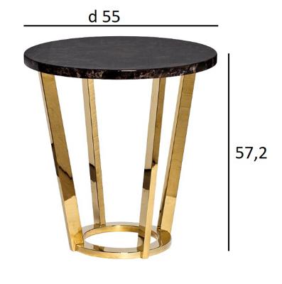 Стол журнальный Garda Decor 33FS-ET20C05-PG Стол журнальный Темный Император (Dark Emperador)  d55х57,2 см арт. 33FS-ET20C05-PG