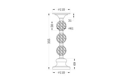Подсвечник Garda Decor 22-86642L Подсвечник никелированный d11*32см арт. 22-86642L