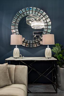 Лампа Garda Decor 22-87755 Лампа настольная плафон светло-серый d30*62см (2) арт. 22-87755