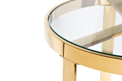 Стол журнальный Garda Decor 47ED-ET031GOLD	Стол журнальный прозр.стекло/золото d.50*55см арт. 47ED-ET031GOLD