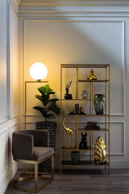 Стеллаж Garda Decor 46AS-SH1452-GOLD Стеллаж  золотистый/темн.ст. 80*35*180см арт. 46AS-SH1452-GOLD