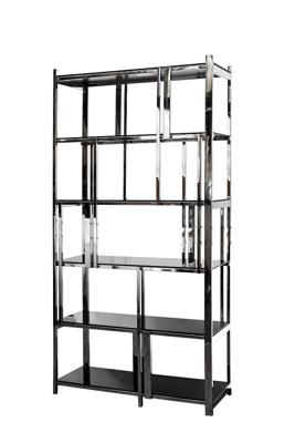 Мебель Garda Decor 13RXSH3052-SILVER Стеллаж стекло черн./серебро 100*38*200см арт. 13RXSH3052-SILVER