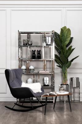 Мебель Garda Decor 13RXSH3052-SILVER Стеллаж стекло черн./серебро 100*38*200см арт. 13RXSH3052-SILVER