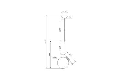 Потолочный светильник Garda Decor K2GP-825BR-S Светильник потолочный d20*48см арт. K2GP-825BR-S