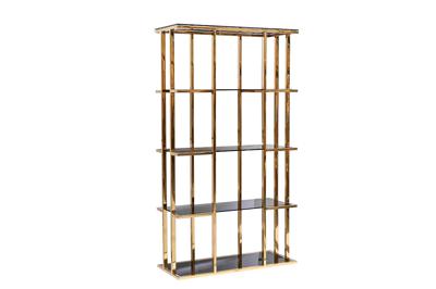 Стеллаж Garda Decor 46AS-SH1537-GOLD Стеллаж золотистый/темн.ст. 100*40*180см арт. 46AS-SH1537-GOLD