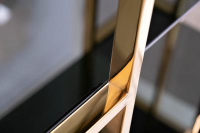 Стеллаж Garda Decor 46AS-SH1537-GOLD Стеллаж золотистый/темн.ст. 100*40*180см арт. 46AS-SH1537-GOLD