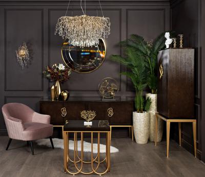 Статуэтка Garda Decor 55RD3153 Декор "Листья с 2 золотыми птичками" 40*46см арт. 55RD3153