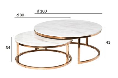 Стол журнальный Garda Decor 57EL-CT101А Стол журнальный(набор из 2 шт) d100*41/d80*34см арт. 57EL-CT101А