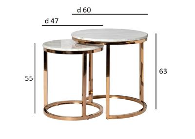 Стол журнальный Garda Decor 57EL-ET101B Стол журнальный(набор из 2 шт) d60*63/d47*55см арт. 57EL-ET101B