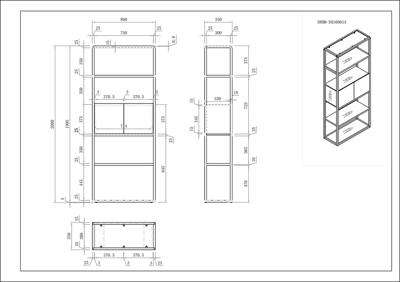 Стеллаж Garda Decor 58DB-SH16061A Стеллаж Космос (Space) тип А 80*35*200см арт. 58DB-SH16061A