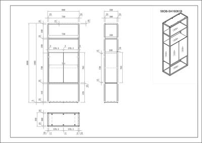 Стеллаж Garda Decor 58DB-SH16061B Стеллаж Космос (Space) тип B 80*35*200см арт. 58DB-SH16061B