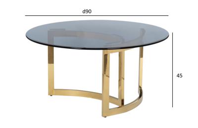 Стол журнальный Garda Decor 47ED-CT062GOLD Стол журнальный темн.стекло/золото d90*45см арт. 47ED-CT062GOLD