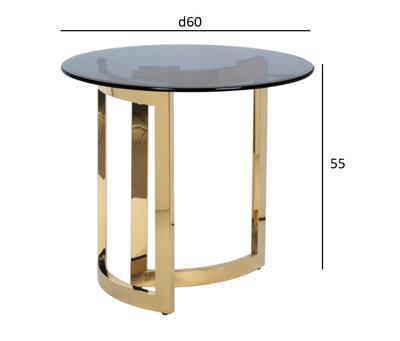 Стол журнальный Garda Decor 47ED-ET062GOLD Стол журнальный темн.стекло/золото d60*55см арт. 47ED-ET062GOLD
