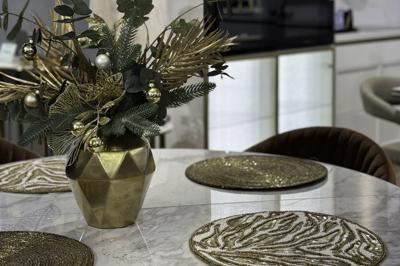 Ваза Garda Decor 55RD3750S Ваза керамическая цвет золотой d17*19см арт. 55RD3750S