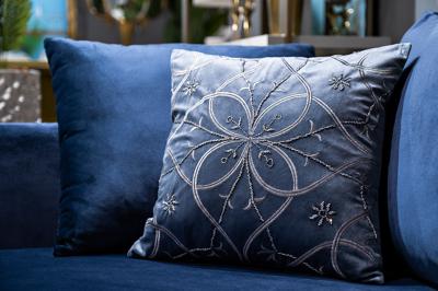 Подарок Garda Decor 70SW-28070 Подушка с вышивкой "Узор" синий 45*45см арт. 70SW-28070
