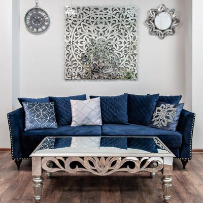 Подарок Garda Decor 70SW-28070 Подушка с вышивкой "Узор" синий 45*45см арт. 70SW-28070
