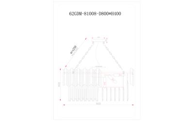 Потолочный светильник Garda Decor 62GDM-81008-800 Люстра Виктория (Vittoria) M d80см h38см арт. 62GDM-81008-800