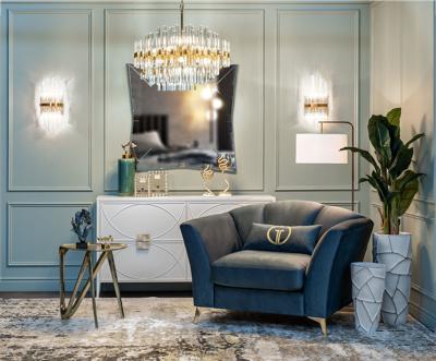 Потолочный светильник Garda Decor 62GDM-810021-800 Люстра Серена (Serena) прозр.стекло/золото d80см h65см арт. 62GDM-810021-800
