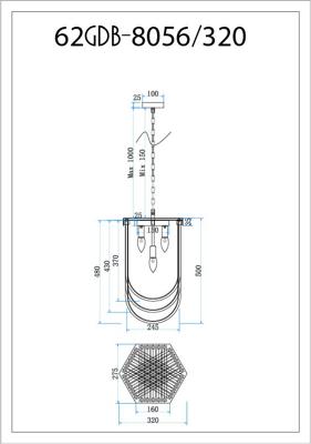 Потолочный светильник Garda Decor 62GDM-8056-320 Люстра Марино (Marino) S d32см h50см арт. 62GDM-8056-320